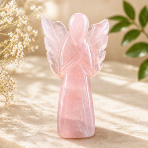 Rose Quartz Angel Crystal Figurine