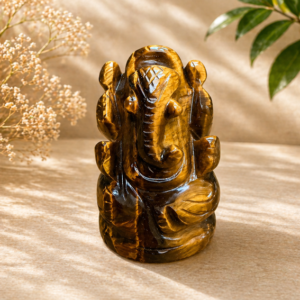 Tiger Eye Ganesha Idol