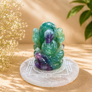 Rainbow Fluorite Ganesha Idol