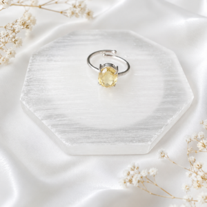 Natural Citrine Crystal Ring