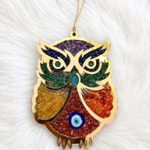 Seven Chakra Owl Hanging – Symbol of Wisdom, Prosperity & Divine Blessings
