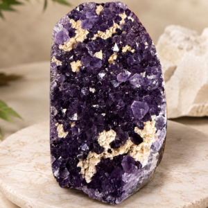 Natural Amethyst Cluster with Rare Calcite Formation