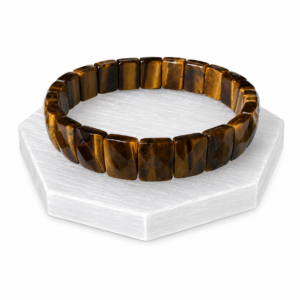 Natural Tiger Eye Crystal Bracelet (Square Beads)